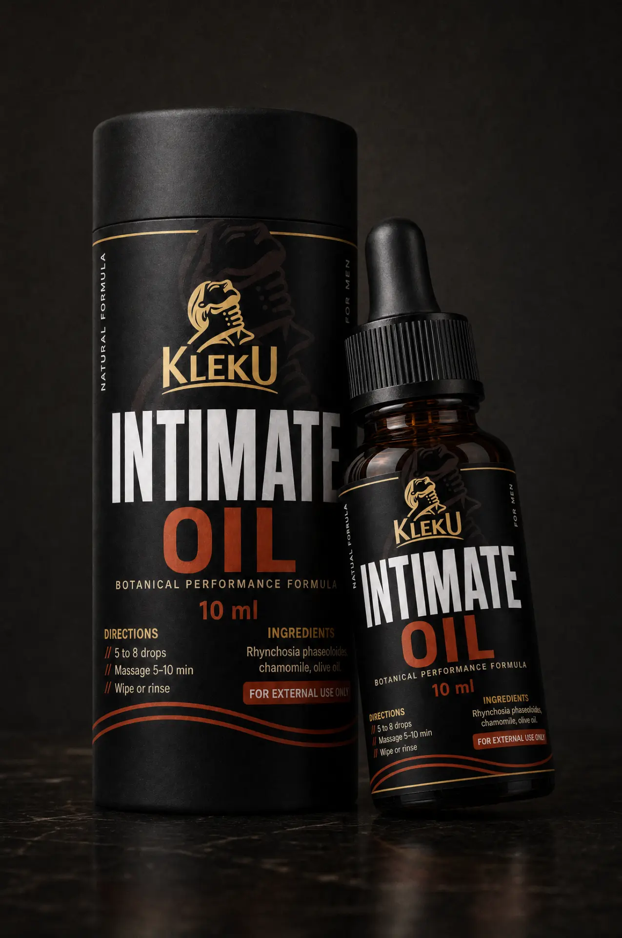 Kleku Intimate Oil bottle and premium container