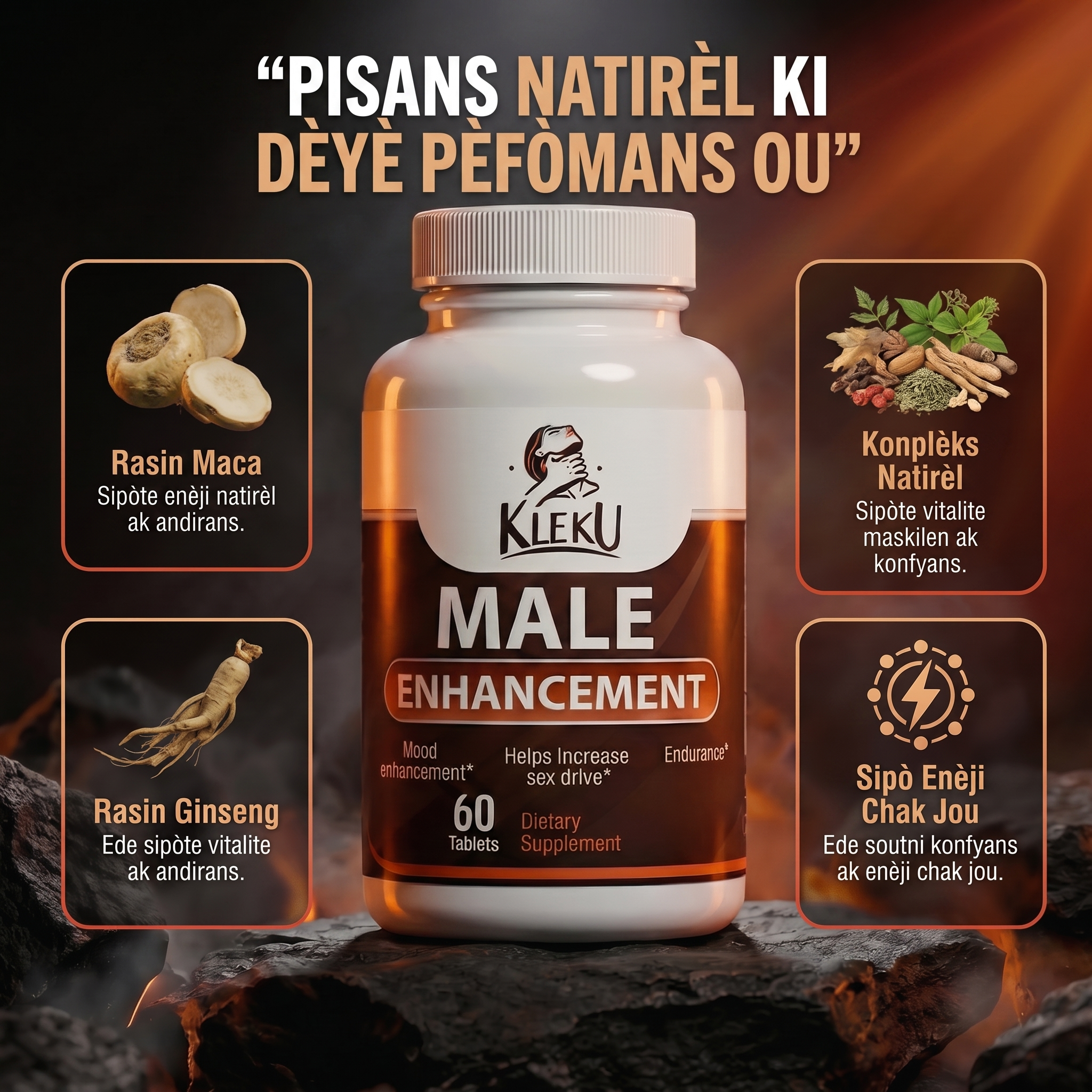 KLEKU™ Sipò Avanse pou Pèfòmans Maskilen